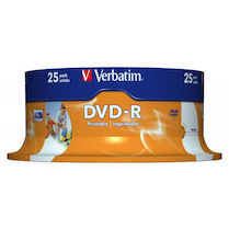 DVD-R Verbatim 4,7GB 16x printable cake box 25ks