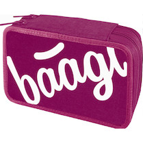Penál dvoupatrový prázdný Baagl Logo růžový