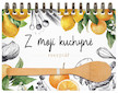 Kniha na recepty citrus A5 s vařečkou 