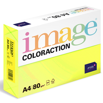 Barevný papír Image Coloraction A4 80g reflexní žlutá 500 ks
