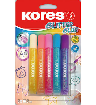 Lepidlo Kores Glitter Glue pastelové 5 barev