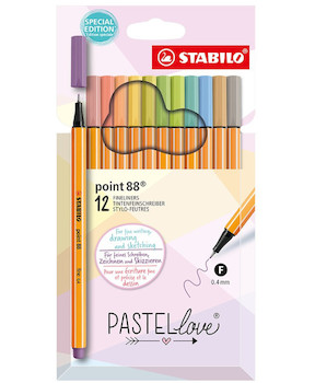 Liner STABILO Point 88 sada pastel 12 ks