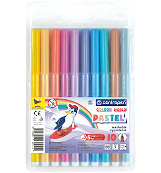 Popisovač Centropen 7550 sada 10 ks pastelových barev