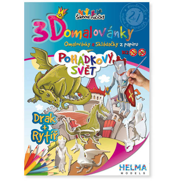 3D omalovánka A4 - SET Drak a rytíř 954221