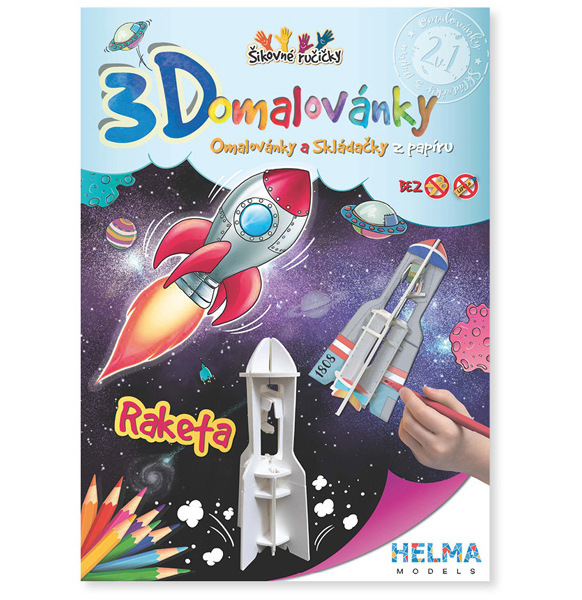 3D omalovánka A4 - SET Raketa 954214