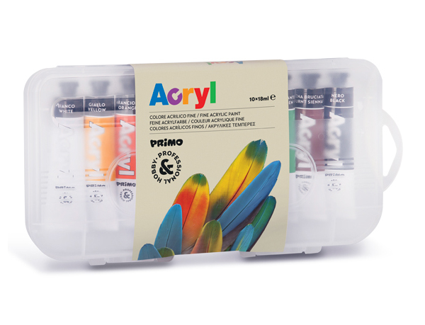 Akrylové barvy Primo 10x18ml v boxu 935566