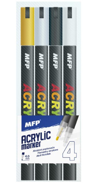 Akrylové popisovače sada 4ks 4mm MFP 947431