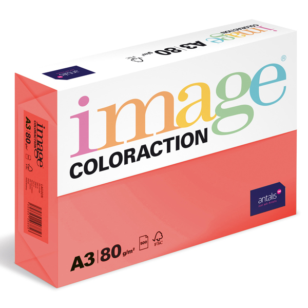 Barevný papír Image Coloraction A3 80g jahodově červená 500 ks 119146