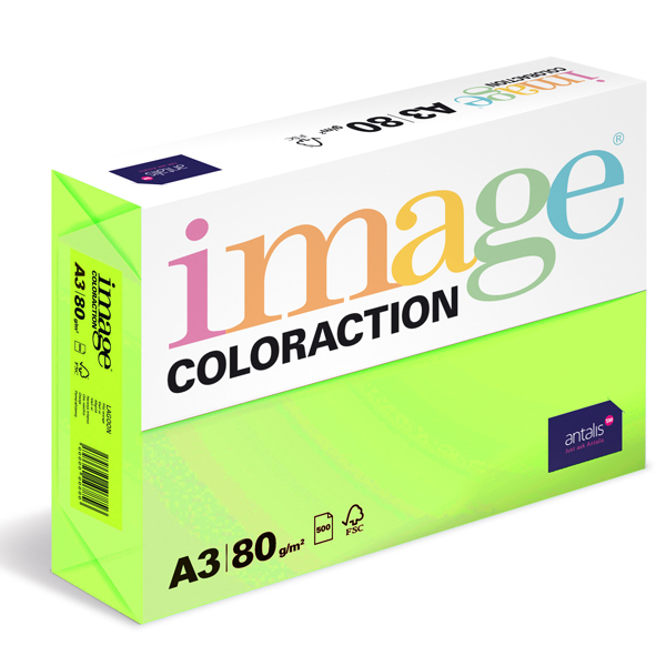 Barevný papír Image Coloraction A3 80g reflexní zelená 500 ks 119161