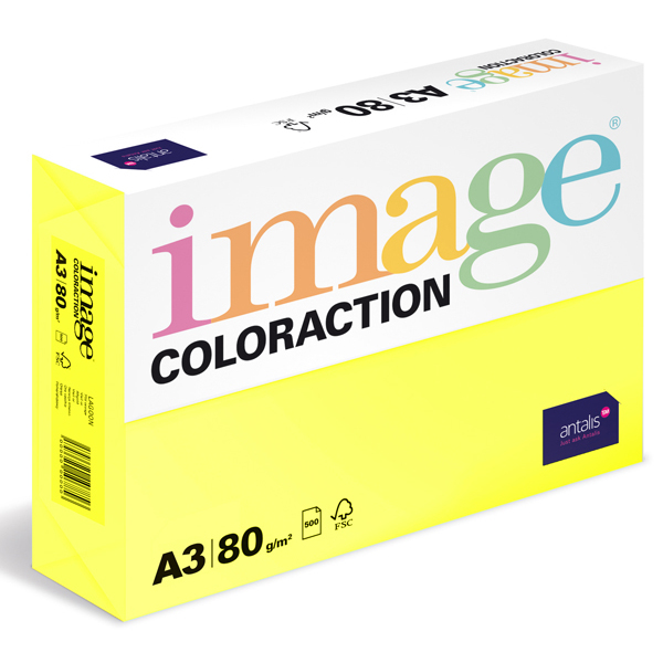 Barevný papír Image Coloraction A3 80g středně žlutá 500 ks 119148