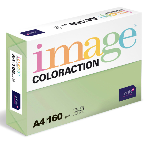 Barevný papír Image Coloraction A4 160g pastelově zelená 250 ks 119136