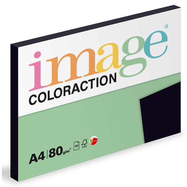 Barevný papír Image Coloraction A4 80g intenzivní černá 100 ks 119325