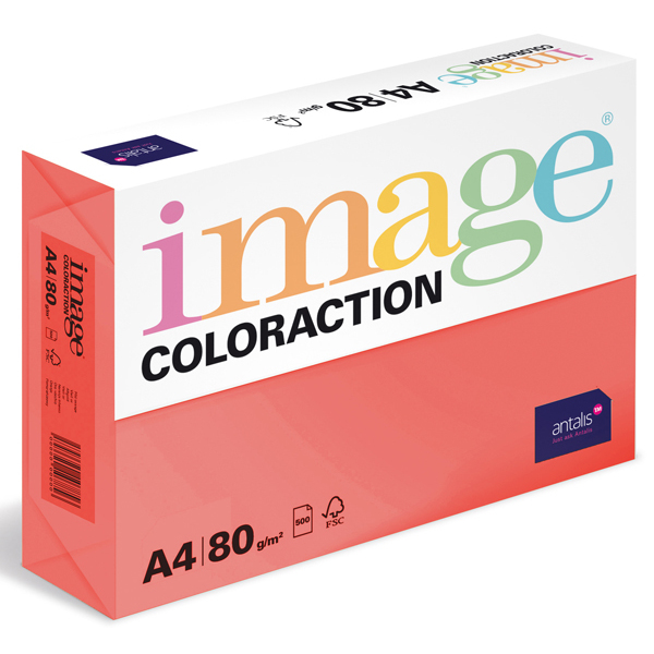 Barevný papír Image Coloraction A4 80g intenzivní jahodově červená 500 ks 119082