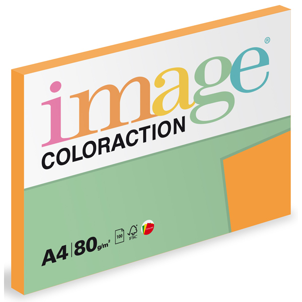 Barevný papír Image Coloraction A4 80g intenzivní sytá oranžová 100 ks 119077