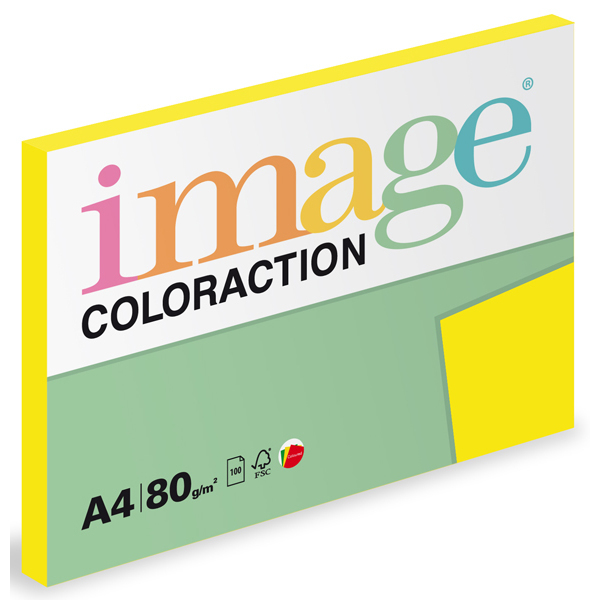 Barevný papír Image Coloraction A4 80g intenzivní sytá žlutá 100 ks 119079