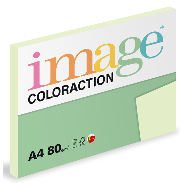 Barevný papír Image Coloraction A4 80g pastelově světle zelená 100 ks 119111