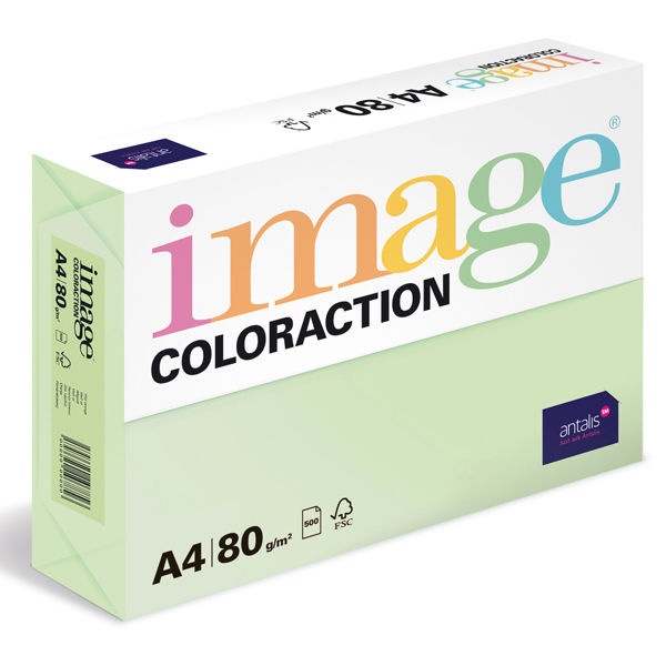 Barevný papír Image Coloraction A4 80g pastelově světle zelená 500 ks 119110