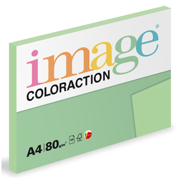 Barevný papír Image Coloraction A4 80g pastelově zelená 100 ks 119105