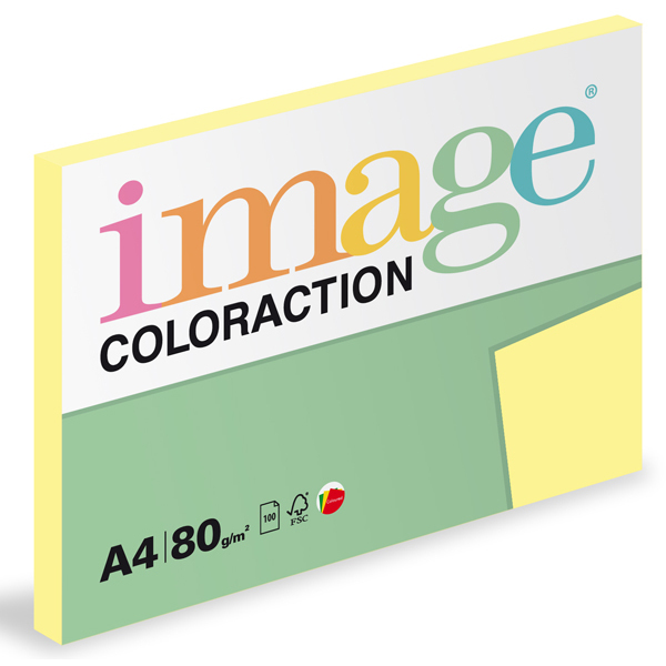 Barevný papír Image Coloraction A4 80g pastelově žlutá 100 ks 119107