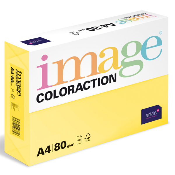Barevný papír Image Coloraction A4 80g pastelově žlutá 500 ks 119106