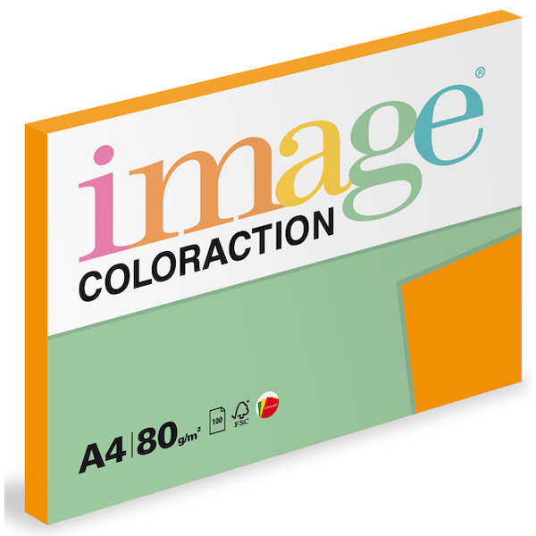Barevný papír Image Coloraction A4 80g reflexní oranžová 100 ks 119119