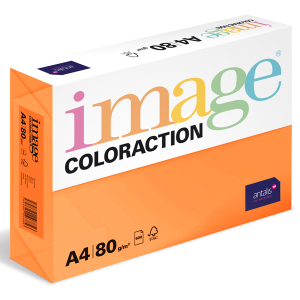 Barevný papír Image Coloraction A4 80g reflexní oranžová 500 ks 119118