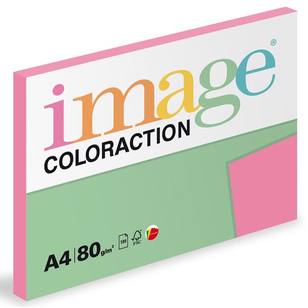 Barevný papír Image Coloraction A4 80g reflexní růžová 100 ks 119121