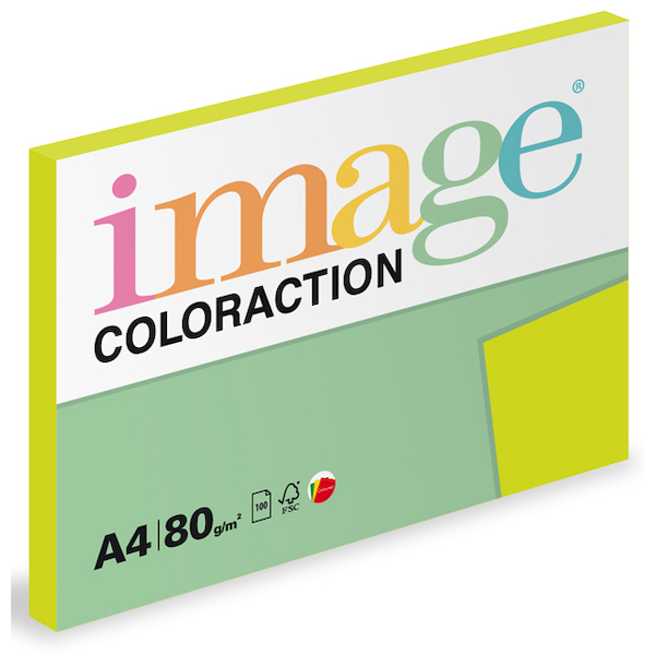 Barevný papír Image Coloraction A4 80g reflexní zelená 100 ks 119117