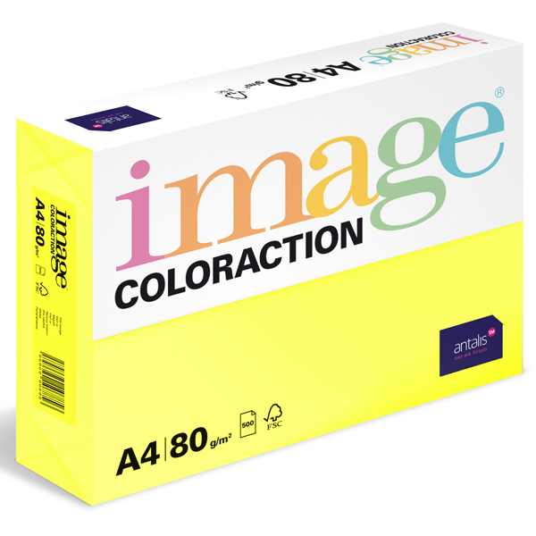 Barevný papír Image Coloraction A4 80g středně žlutá 500 ks 119088
