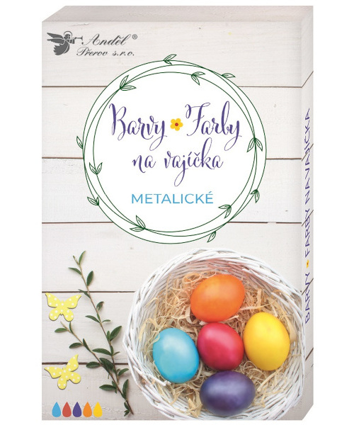 Barvy na vajíčka gelové metalické 5 ks v balení 949031