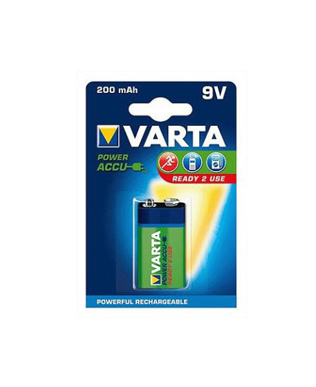 Baterie Varta nabíjecí přednabité 6LR61-9V 200mAh Power 219602