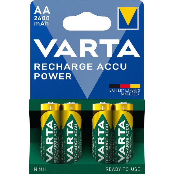 Baterie Varta nabíjecí přednabité AA(1,2V) 2500mAh Power 4ks 219601