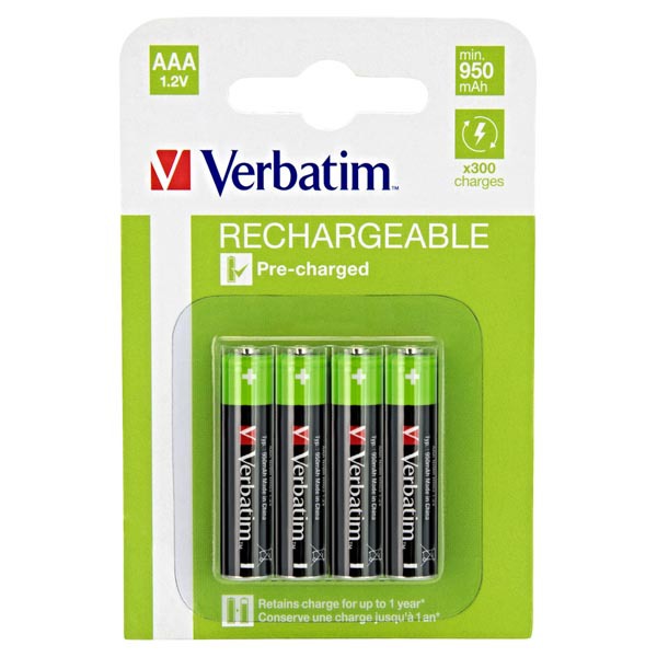 Baterie Verbatim nabíjecí AAA 950mAh 4ks 219535