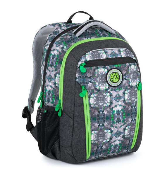 Školní batoh BAGMASTER BOSTON 21 B GREEN/GRAY 307869