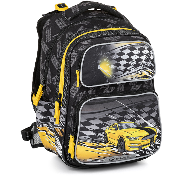 Bagmaster DOPI 23 C školní batoh žluté auto 309703