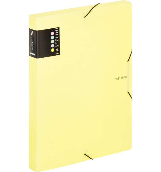 Box s gumou tříklopý PASTELINI žlutý 129836