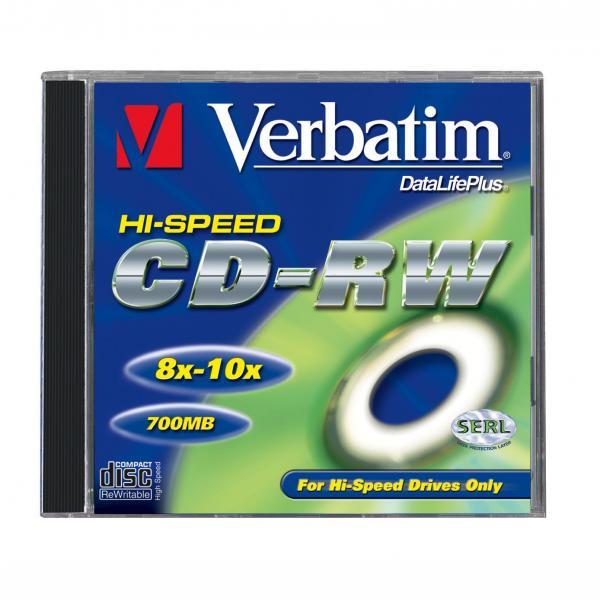 CD-RW Verbatim 700MB 12x jewel box 1ks 140038