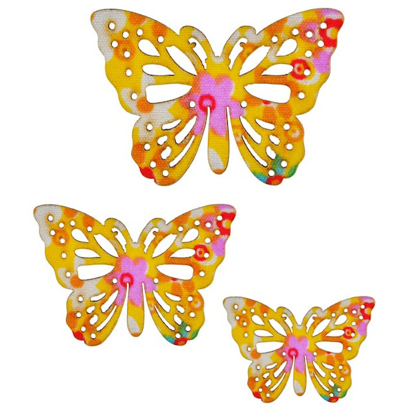 Dřevěná dekorace motýl duhový 4cm 12ks 952130