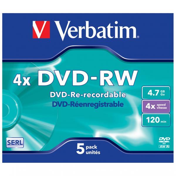 DVD-RW Verbatim 4,7 GB, 4x jewel box 1ks 149323