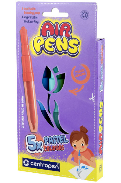 Foukací fix Centropen Air Pens pastelové 1500 5ks 950653