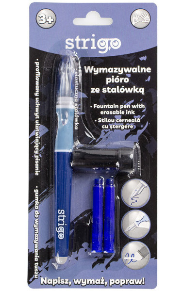Gumovací pero na bombičky Strigo tmavě modré 948985