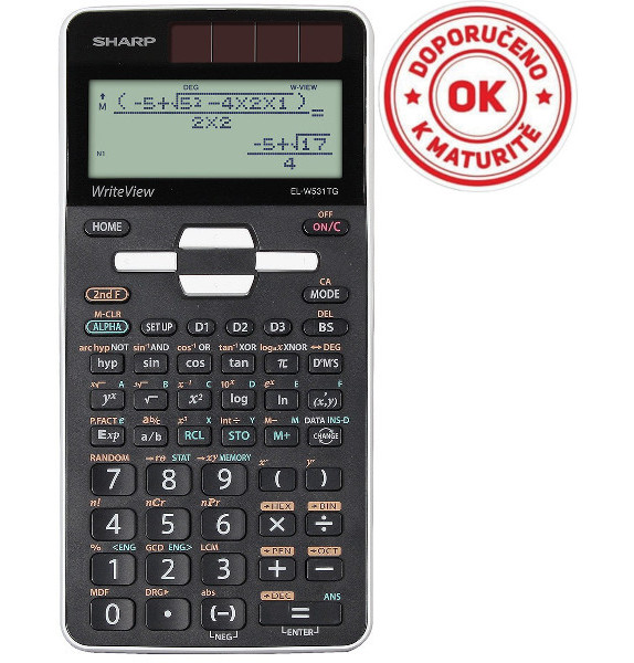 Kalkulačka Sharp ELW531TGWH černo-bílá 941815