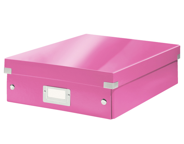 Krabice organizační CLICK-N-STORE A4 růžová 129425