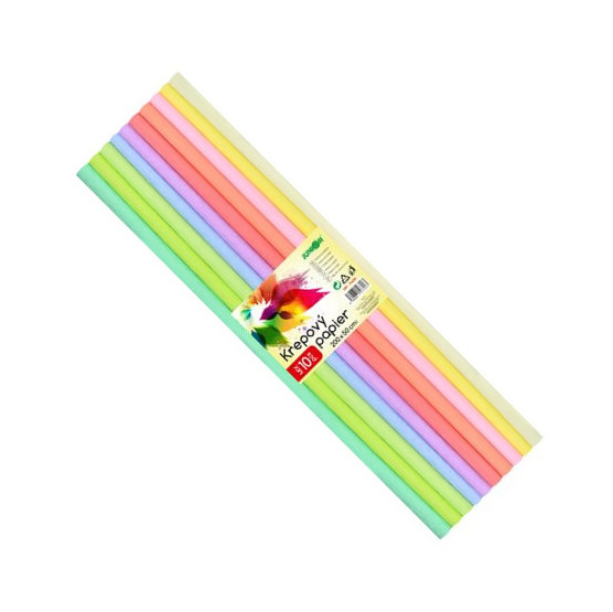 Krepový papír mix pastelové barvy 10ks 940399