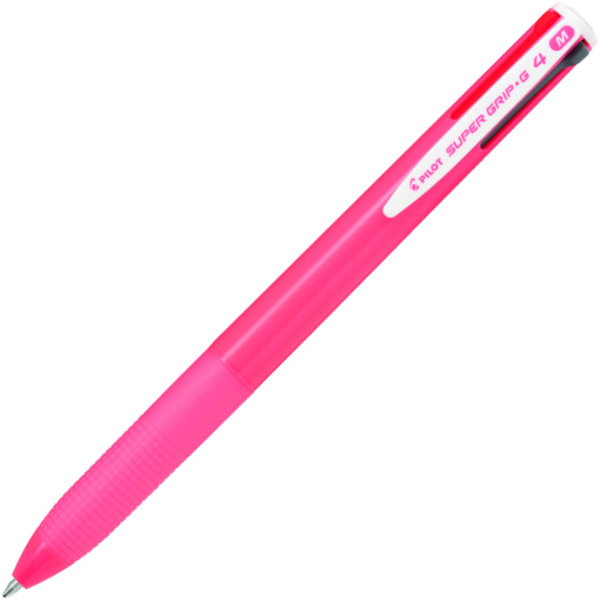 Kuličkové pero 4barevné Pilot Super Grip růžové 199716