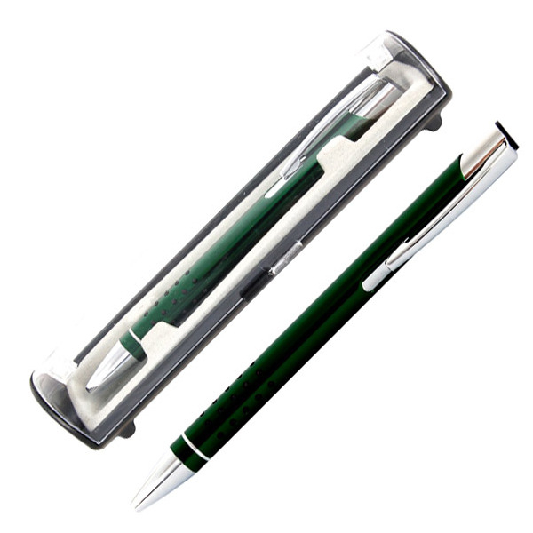 Kuličkové pero Veno rubber v krabičce tmavě zelené 193401