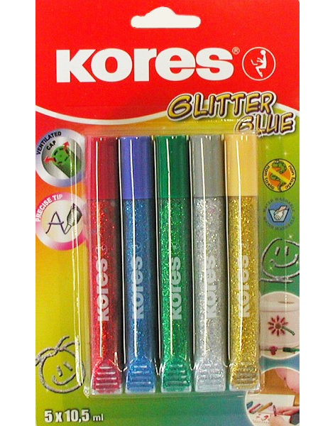 Kores Lepidlo Glitter Glue 5 barev 930273