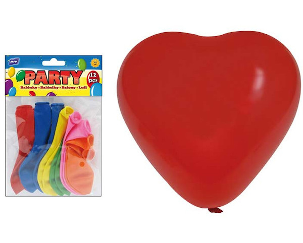 Nafukovací balónky 30cm 12ks srdce mix 936374