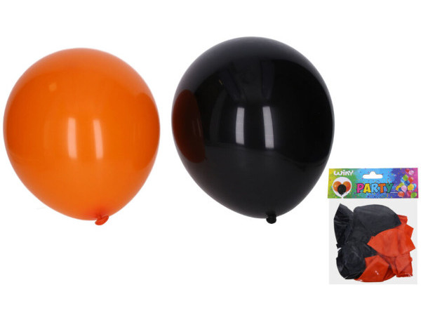 Nafukovací balónky sada 2 barvy oranžová, černá 947242