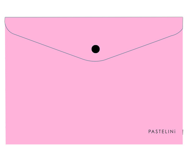 Obálka plastová s drukem A4 Pastelini růžová 402158